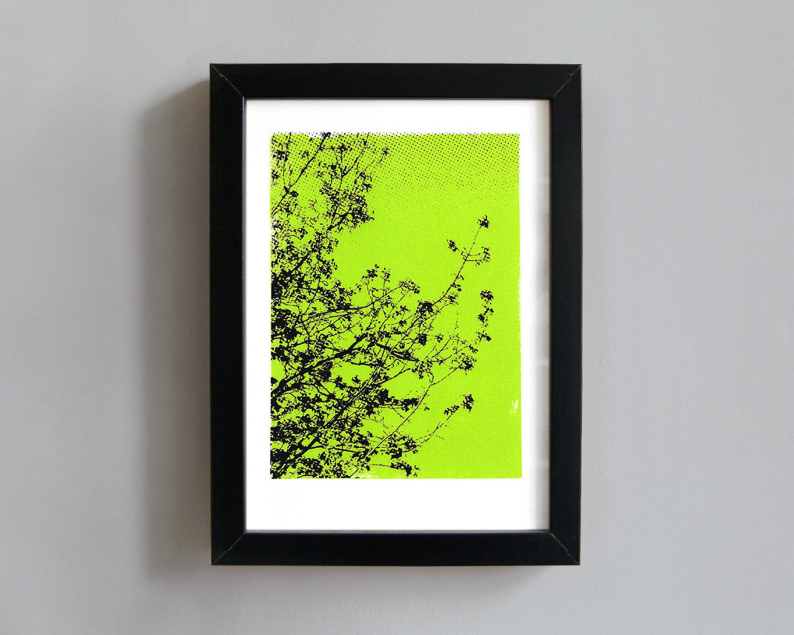 Trees screenprint framed