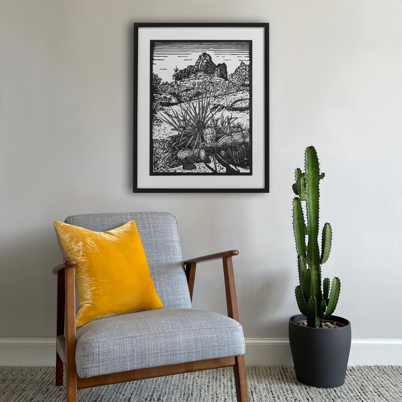 The Inkery's Bell Rock large giclee print with chair and cactus